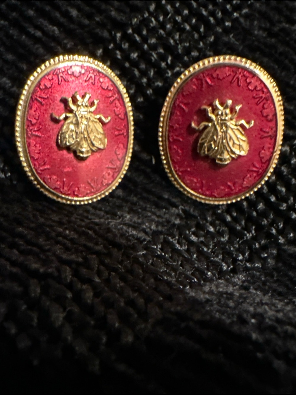 MMA enamel bee earrings